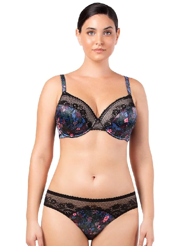 Parfait Jade Contour Bandless Bra Black/Floral