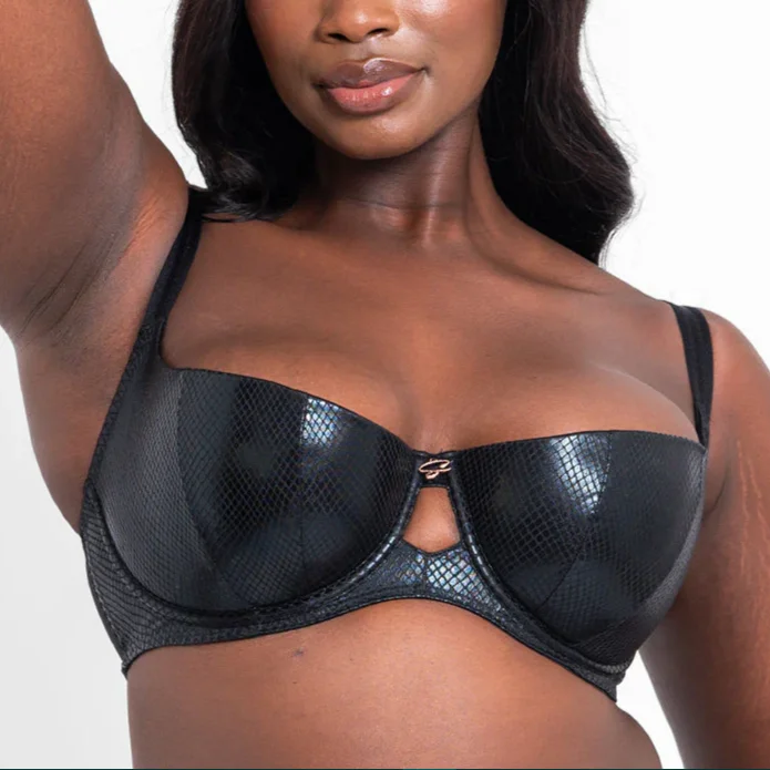 SERPENT HALF CUP PADDED BRA BLACK