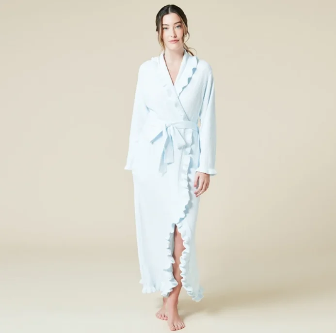 Softies Sleepwear Chenille Light Blue Robe 5700