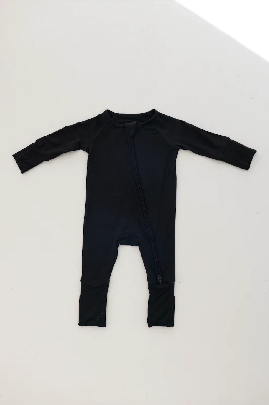 Bamboo Zip Pajamas | Midnight Black